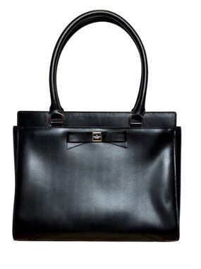 Kate Spade Montford Park Jovie Black Leather Satchel with Bow Accent